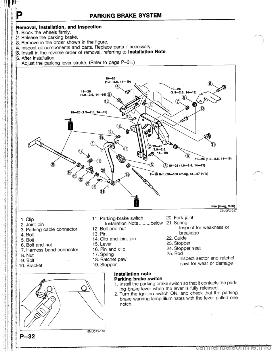 MAZDA B2200 1992  Workshop Manual 
