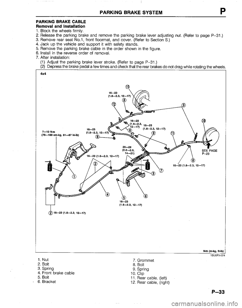 MAZDA B2200 1992  Workshop Manual 