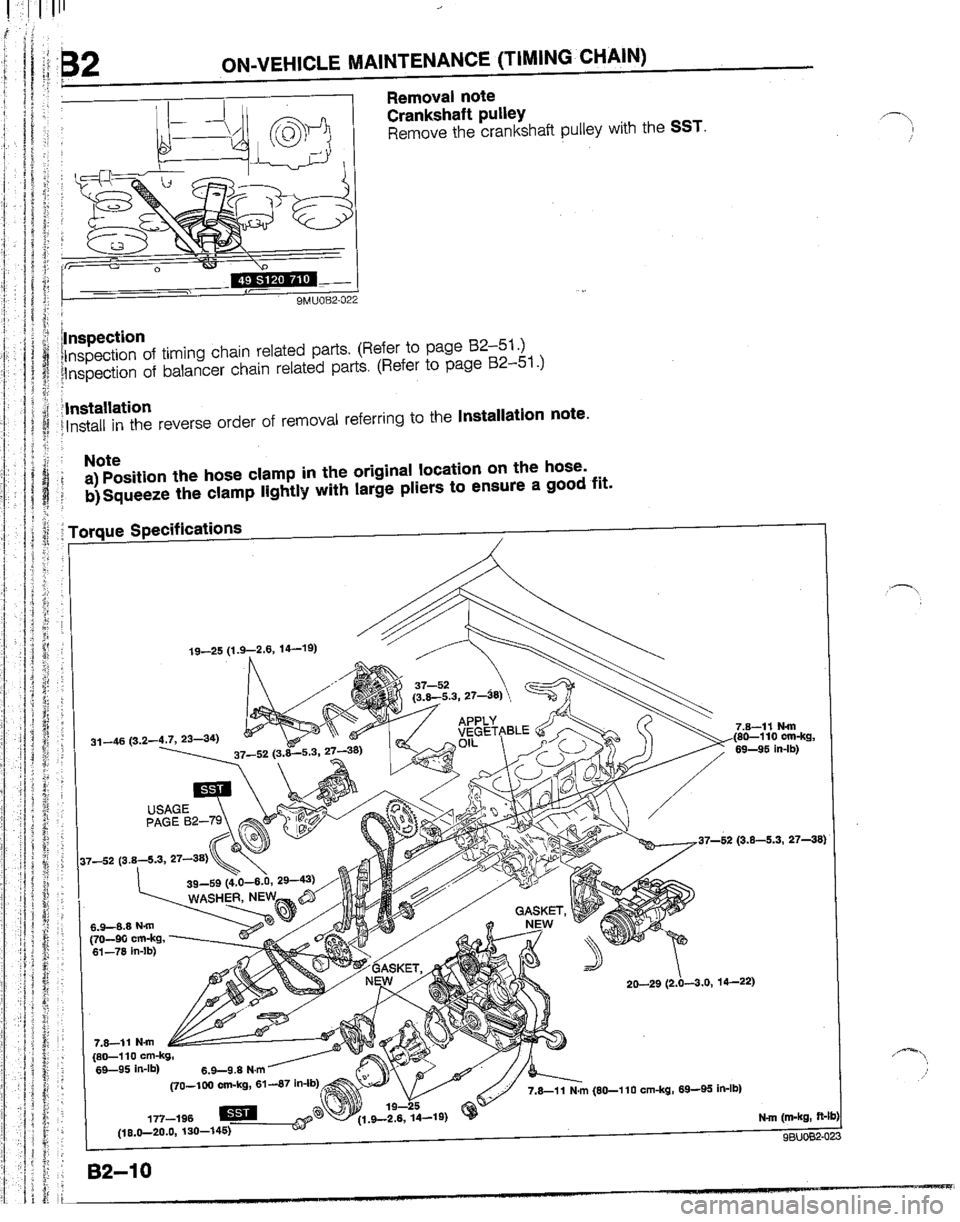 MAZDA B2200 1992  Workshop Manual 