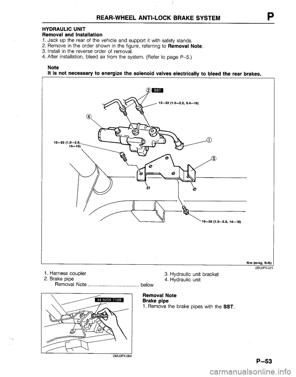MAZDA B2200 1992  Workshop Manual 