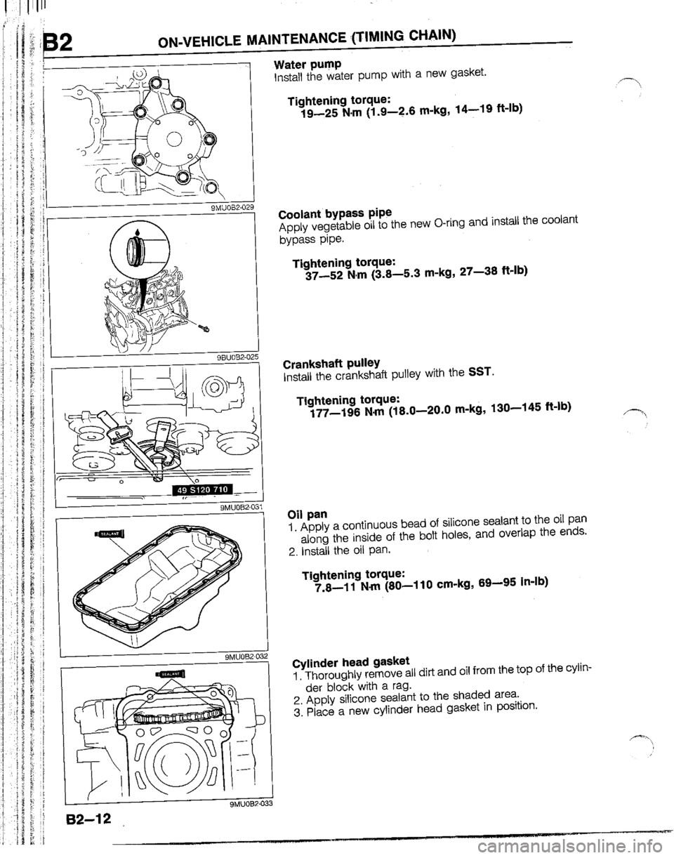 MAZDA B2200 1992  Workshop Manual 