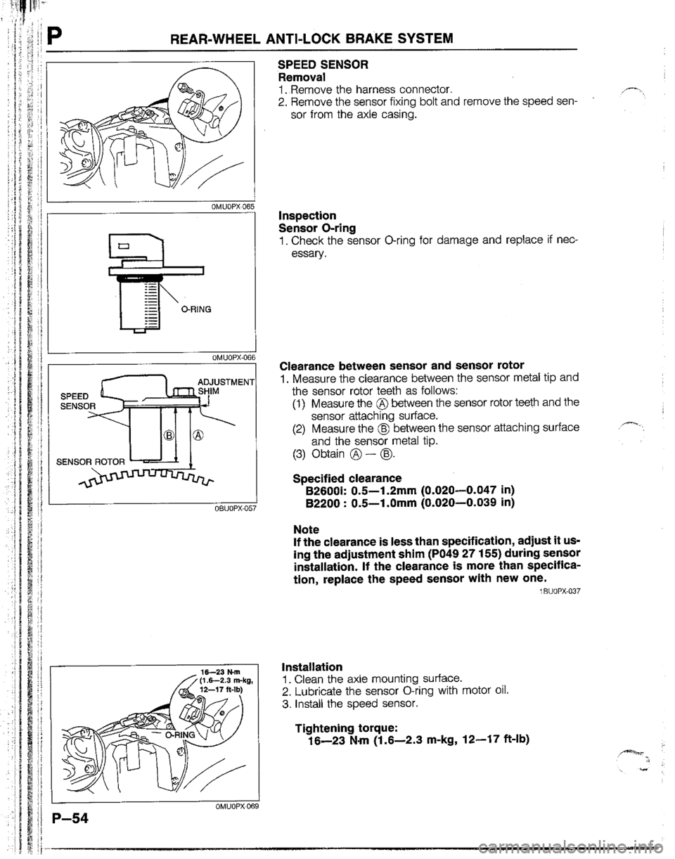 MAZDA B2200 1992  Workshop Manual 