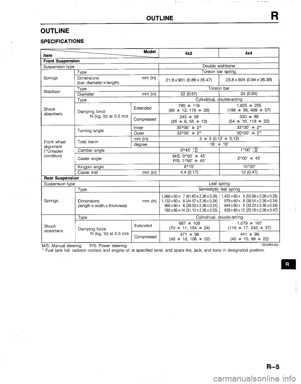 MAZDA B2200 1992  Workshop Manual 