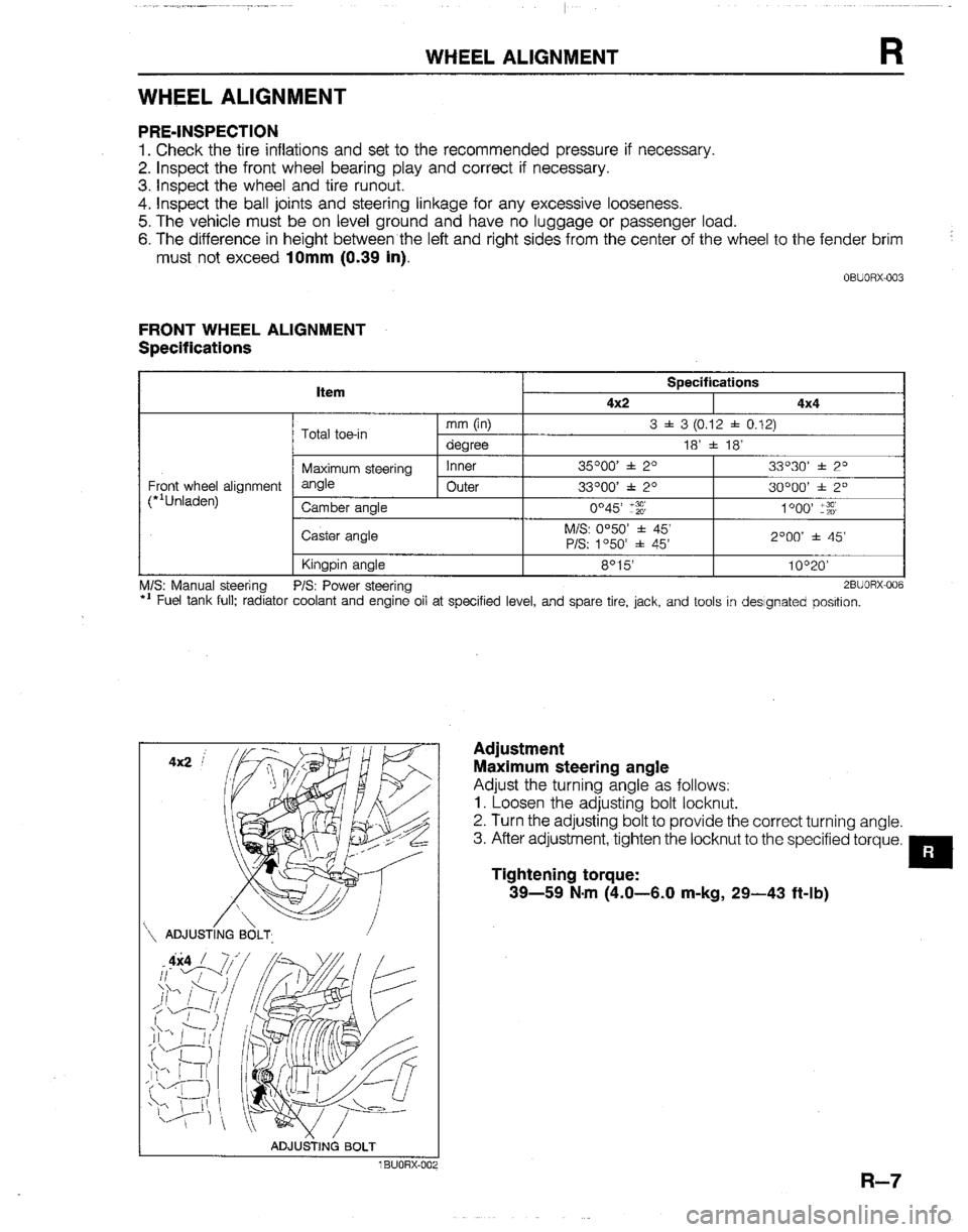 MAZDA B2200 1992  Workshop Manual 