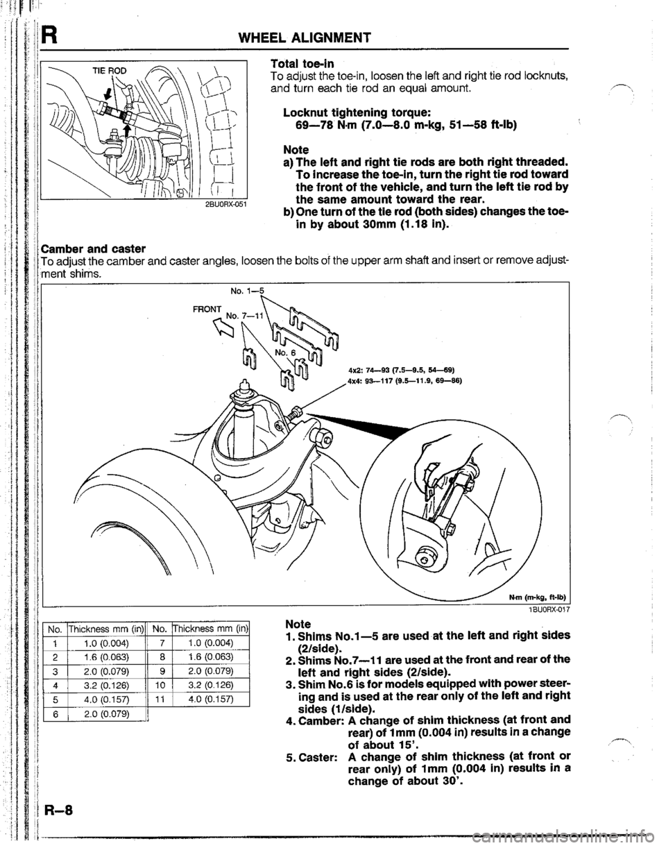 MAZDA B2200 1992  Workshop Manual 