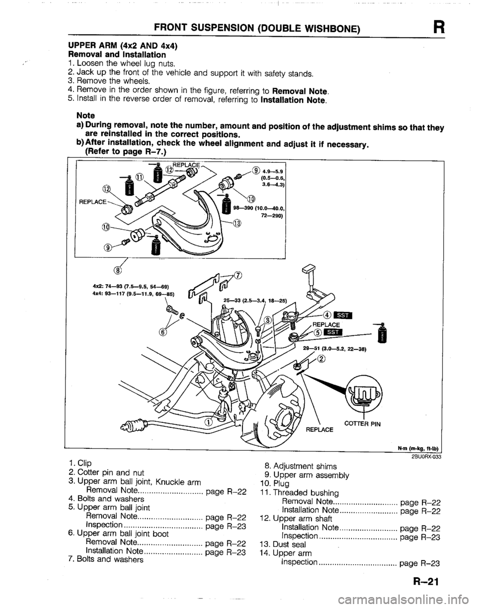 MAZDA B2200 1992  Workshop Manual 