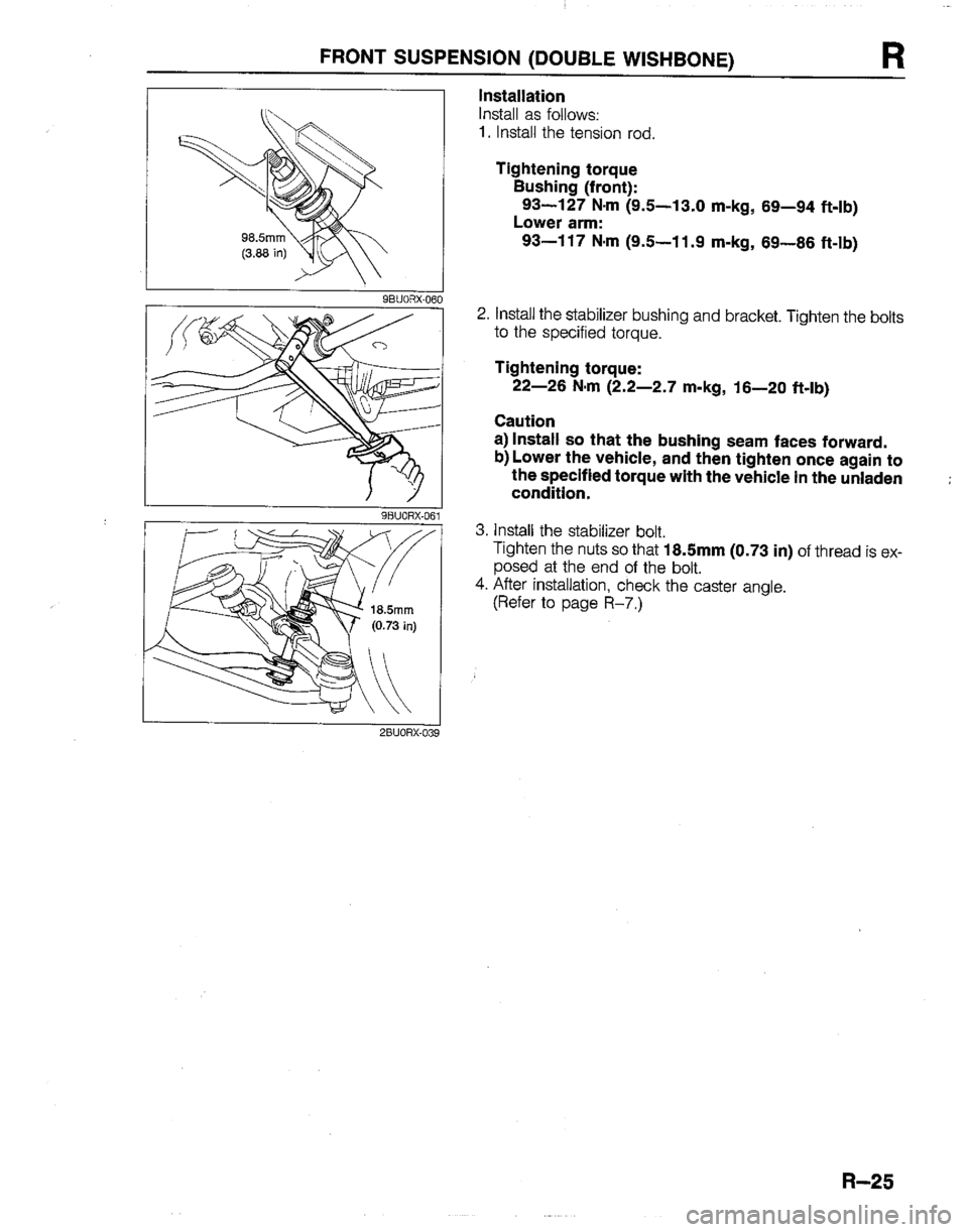 MAZDA B2200 1992  Workshop Manual 