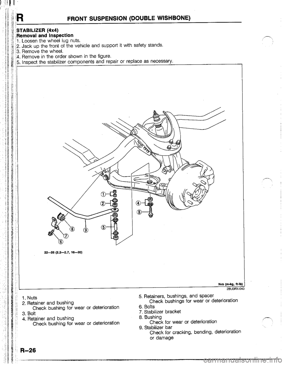 MAZDA B2200 1992  Workshop Manual 