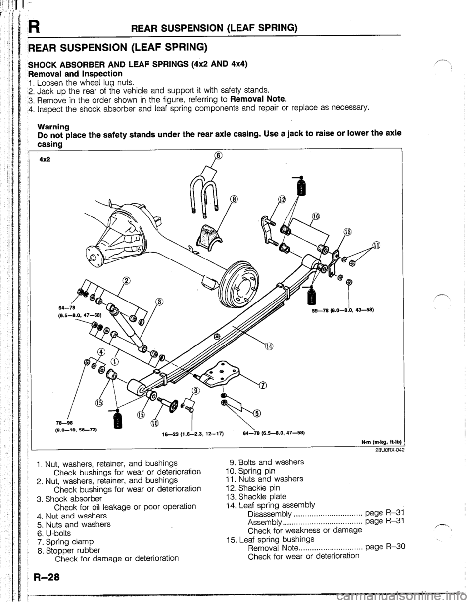 MAZDA B2200 1992  Workshop Manual 