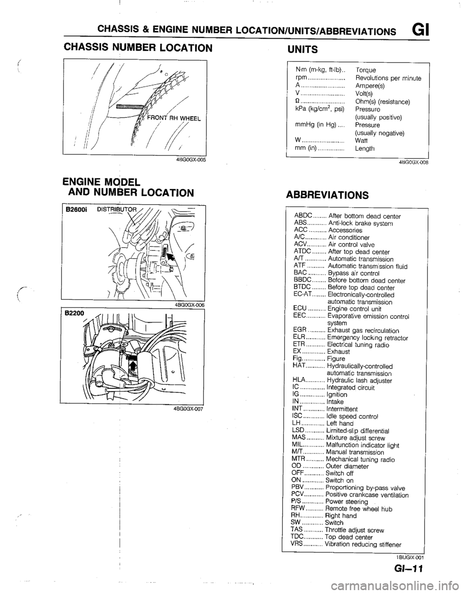 MAZDA B2200 1992  Workshop Manual 