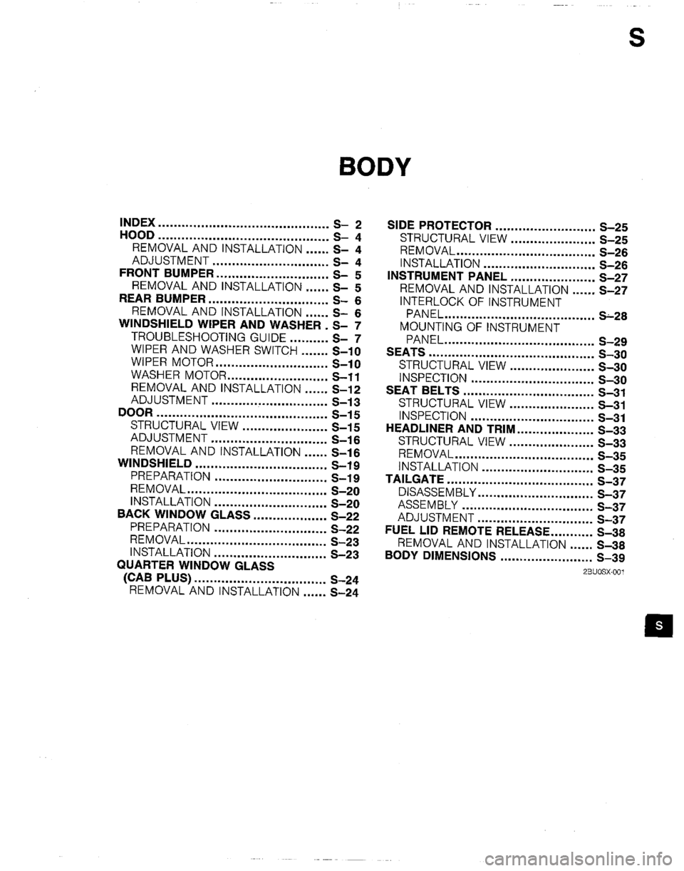MAZDA B2200 1992  Workshop Manual 