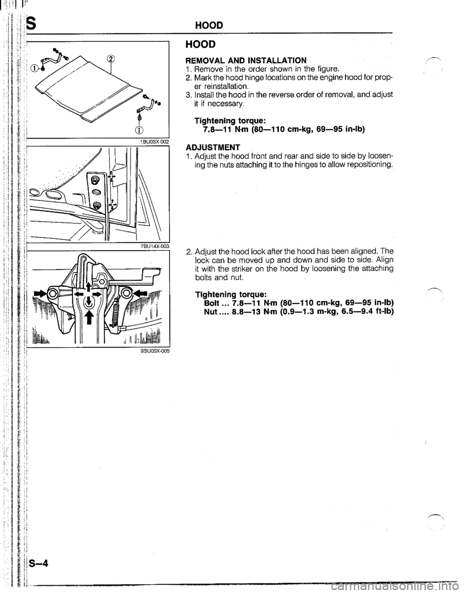 MAZDA B2200 1992  Workshop Manual 