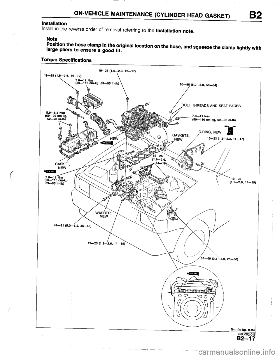MAZDA B2200 1992  Workshop Manual 