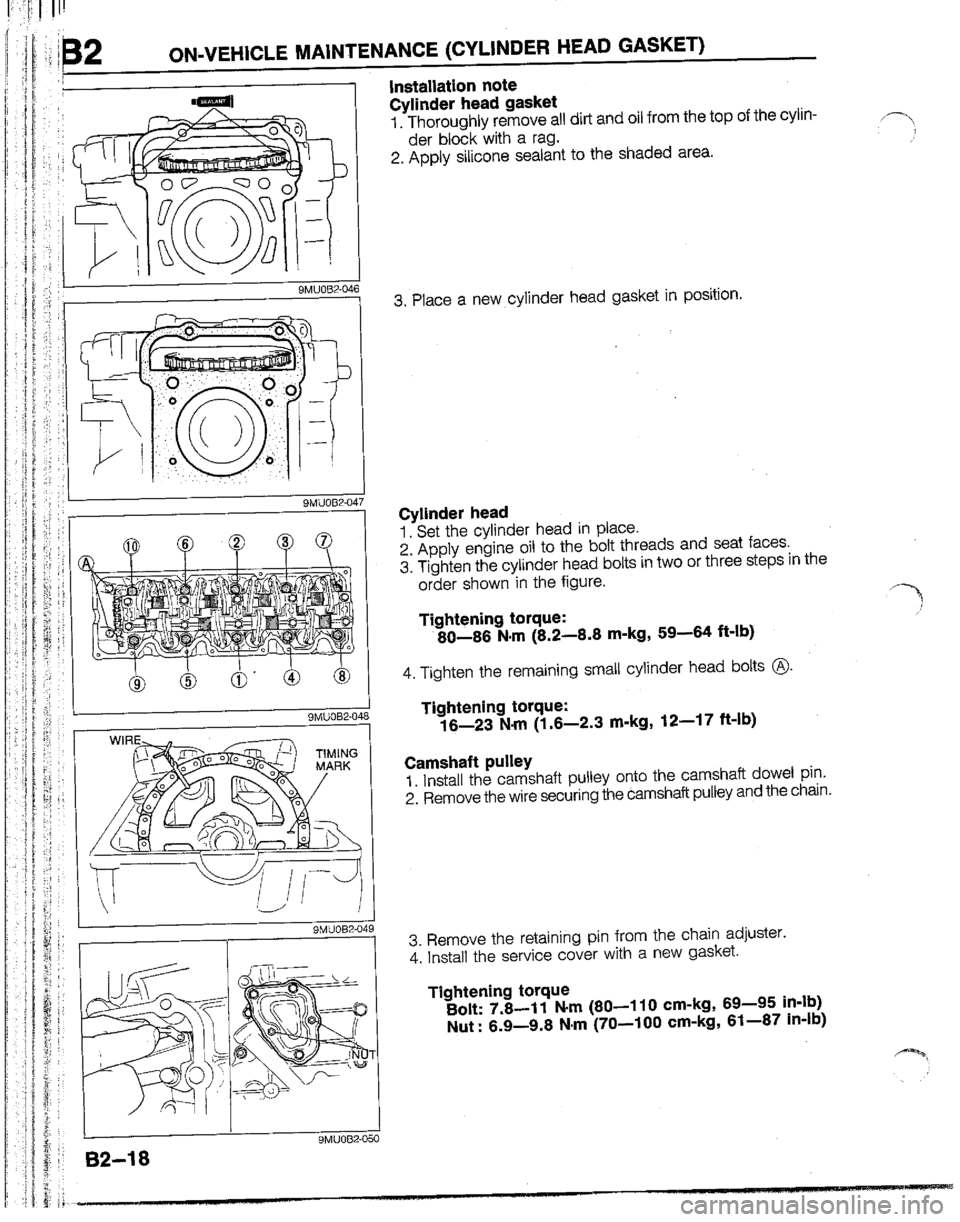 MAZDA B2200 1992  Workshop Manual 
