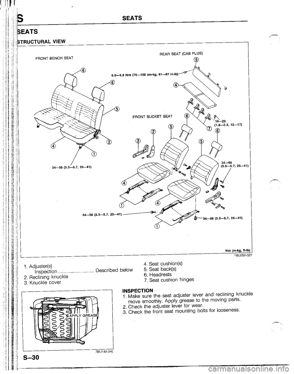 MAZDA B2200 1992  Workshop Manual 