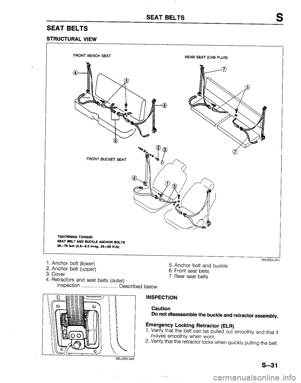 MAZDA B2200 1992  Workshop Manual 