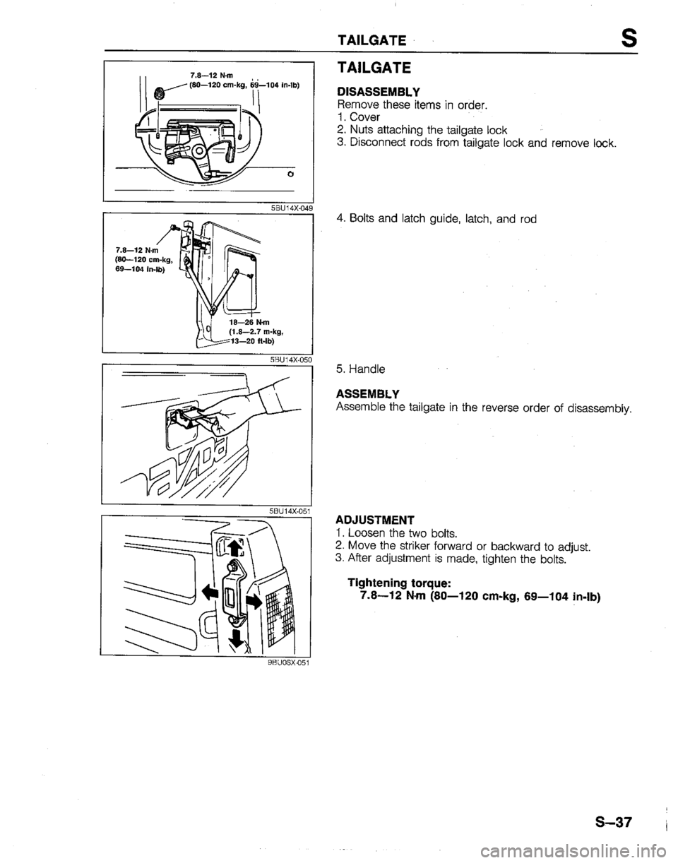 MAZDA B2200 1992  Workshop Manual 