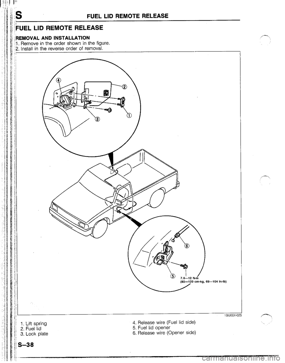 MAZDA B2200 1992  Workshop Manual 