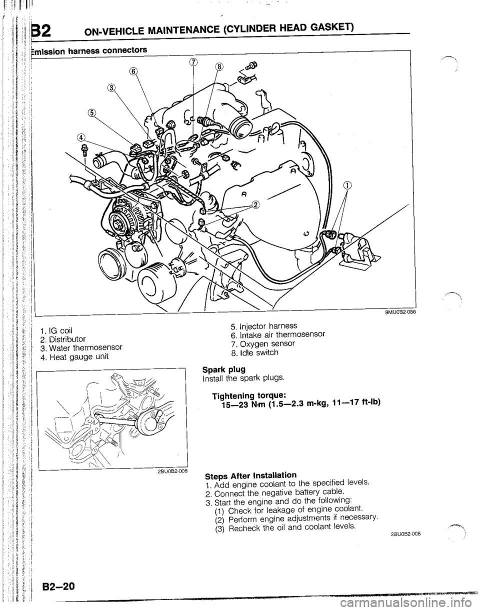 MAZDA B2200 1992  Workshop Manual 