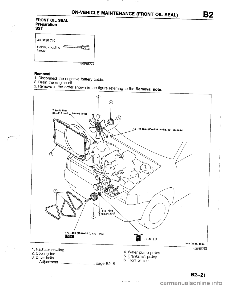 MAZDA B2200 1992  Workshop Manual 