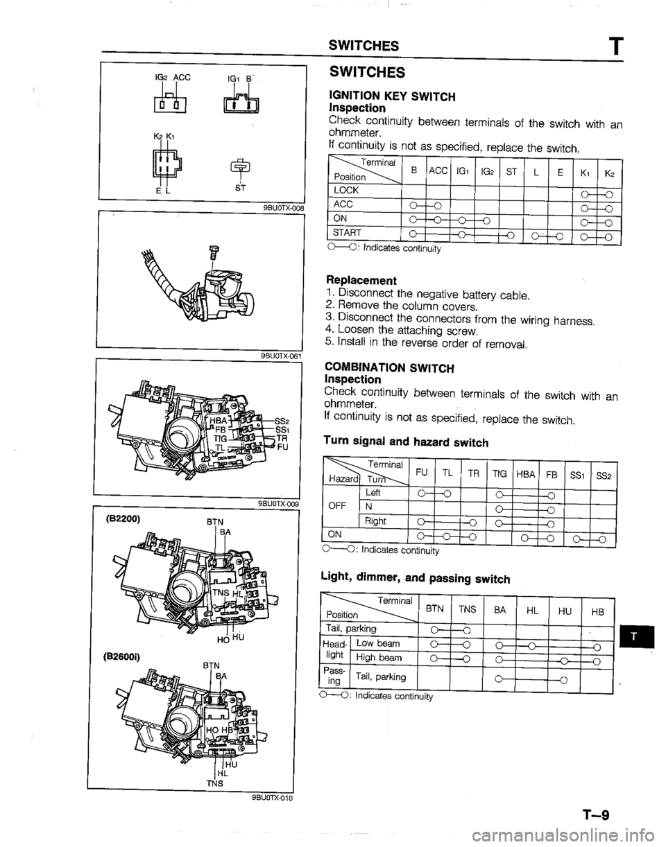 MAZDA B2200 1992  Workshop Manual 