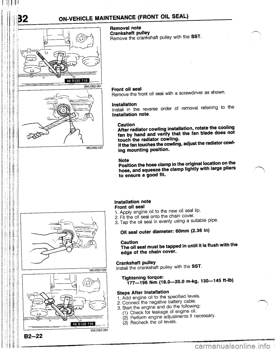 MAZDA B2200 1992  Workshop Manual 