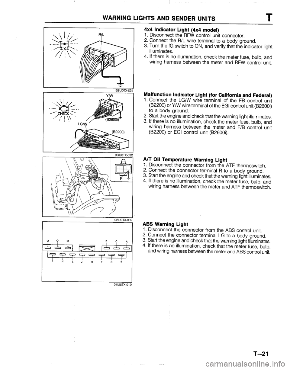 MAZDA B2200 1992  Workshop Manual 