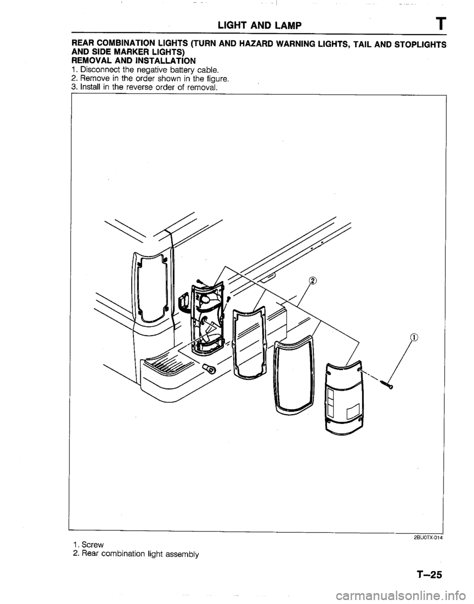 MAZDA B2200 1992  Workshop Manual 