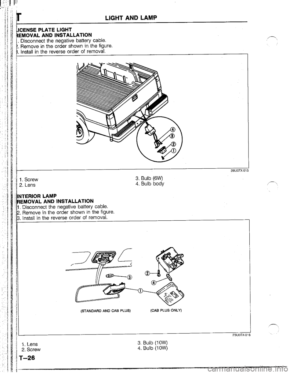 MAZDA B2200 1992  Workshop Manual 