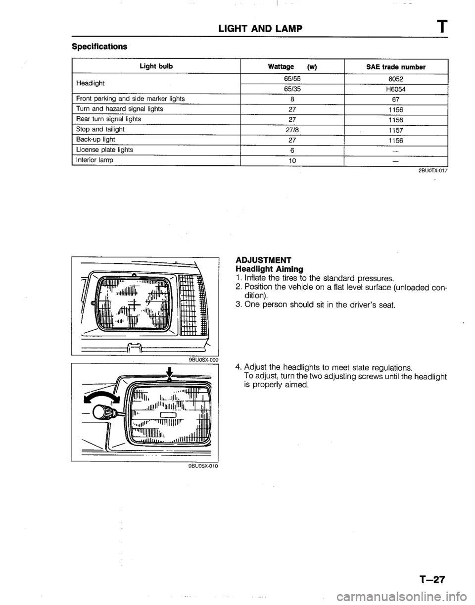 MAZDA B2200 1992  Workshop Manual 