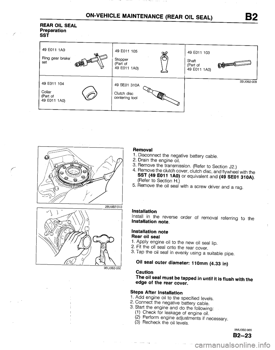 MAZDA B2200 1992  Workshop Manual 