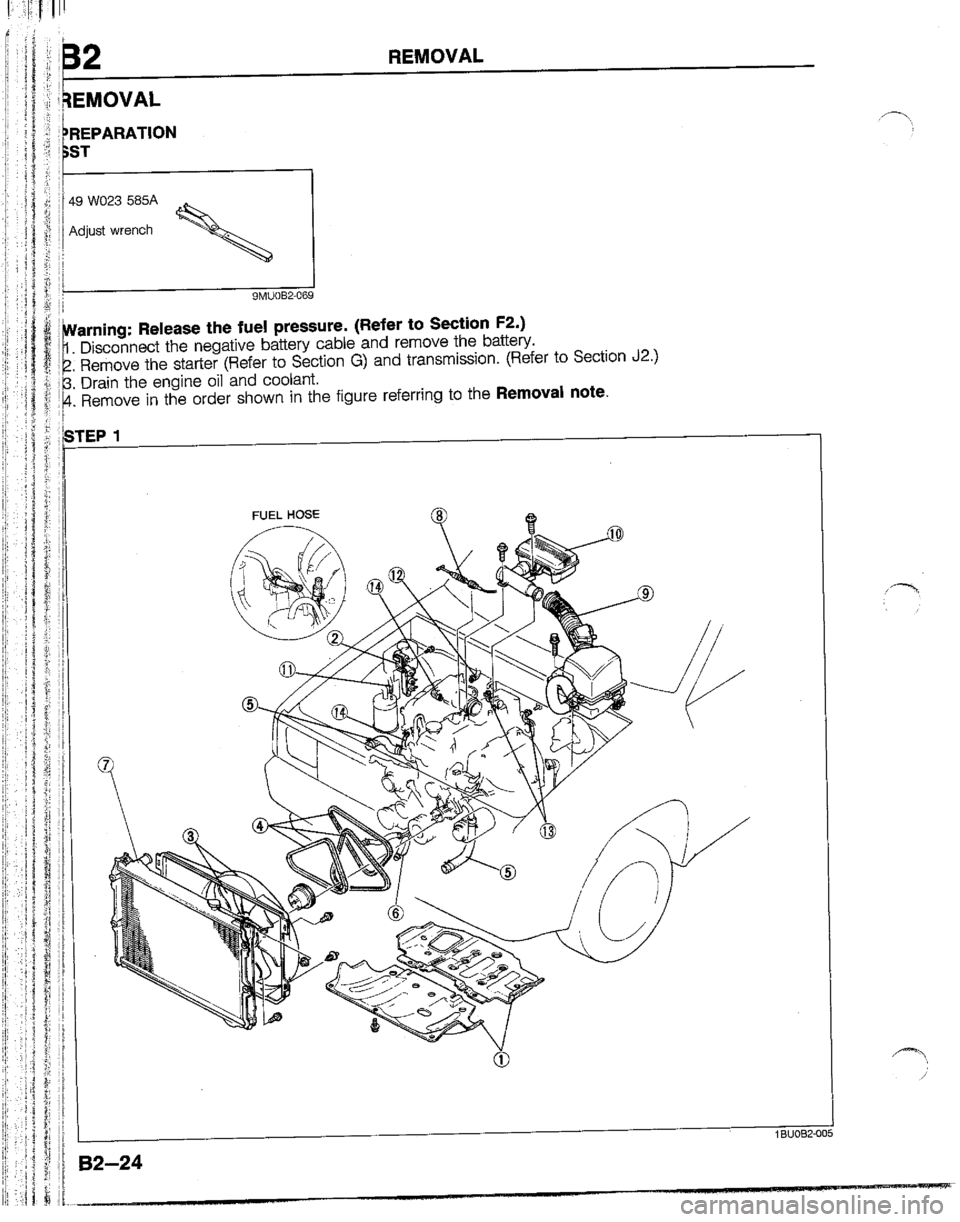 MAZDA B2200 1992  Workshop Manual 