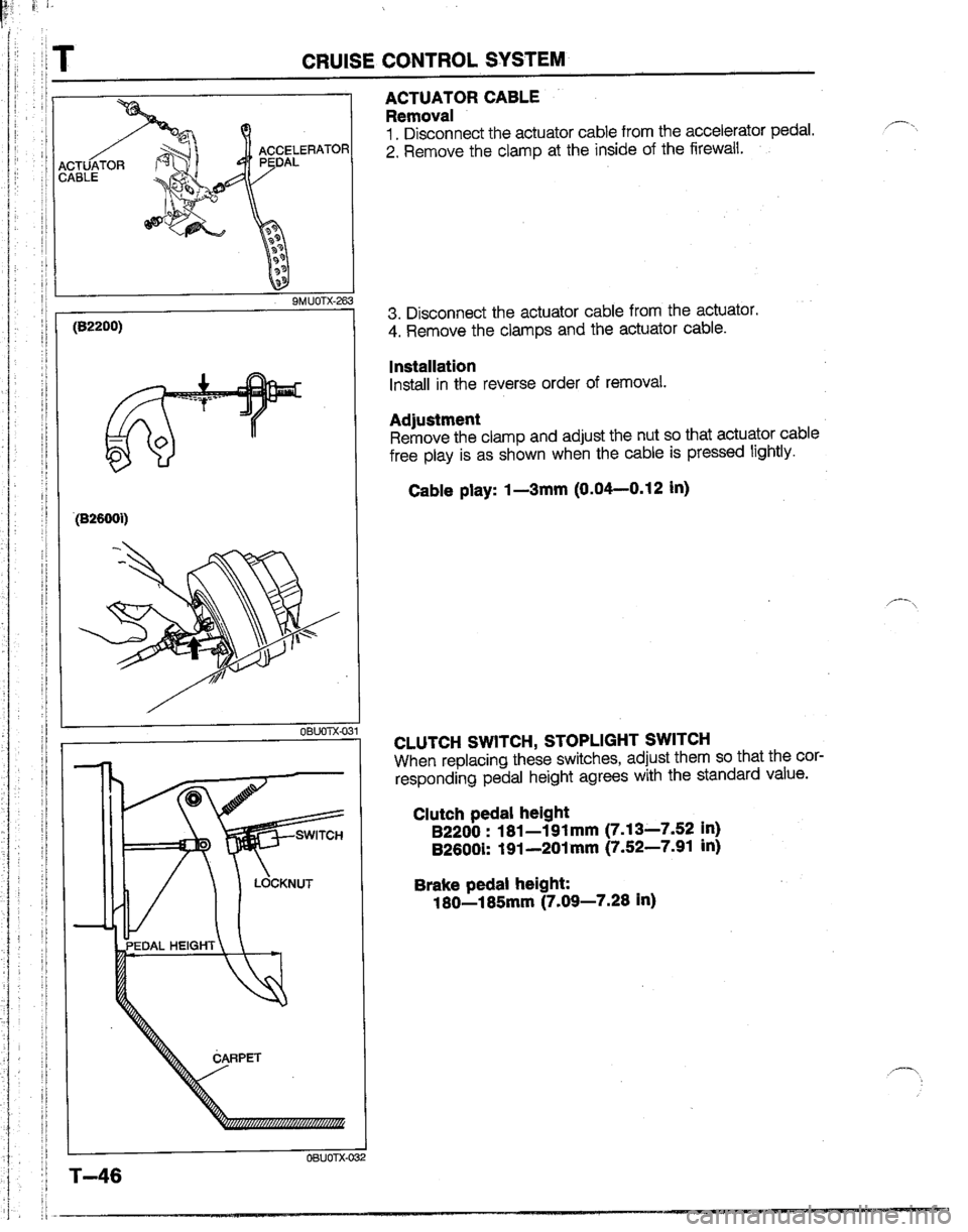 MAZDA B2200 1992  Workshop Manual 