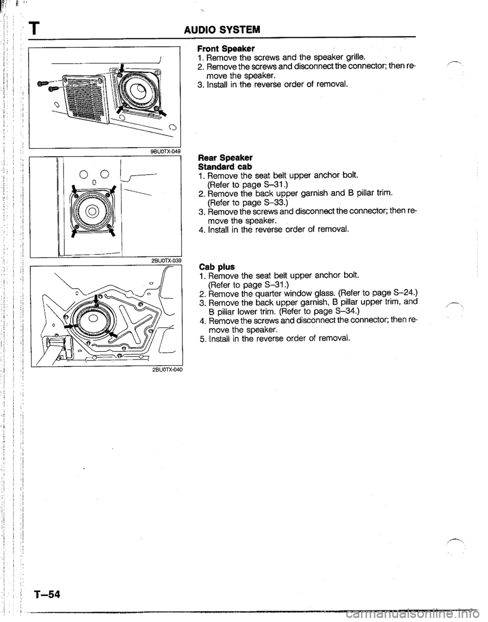 MAZDA B2200 1992  Workshop Manual 