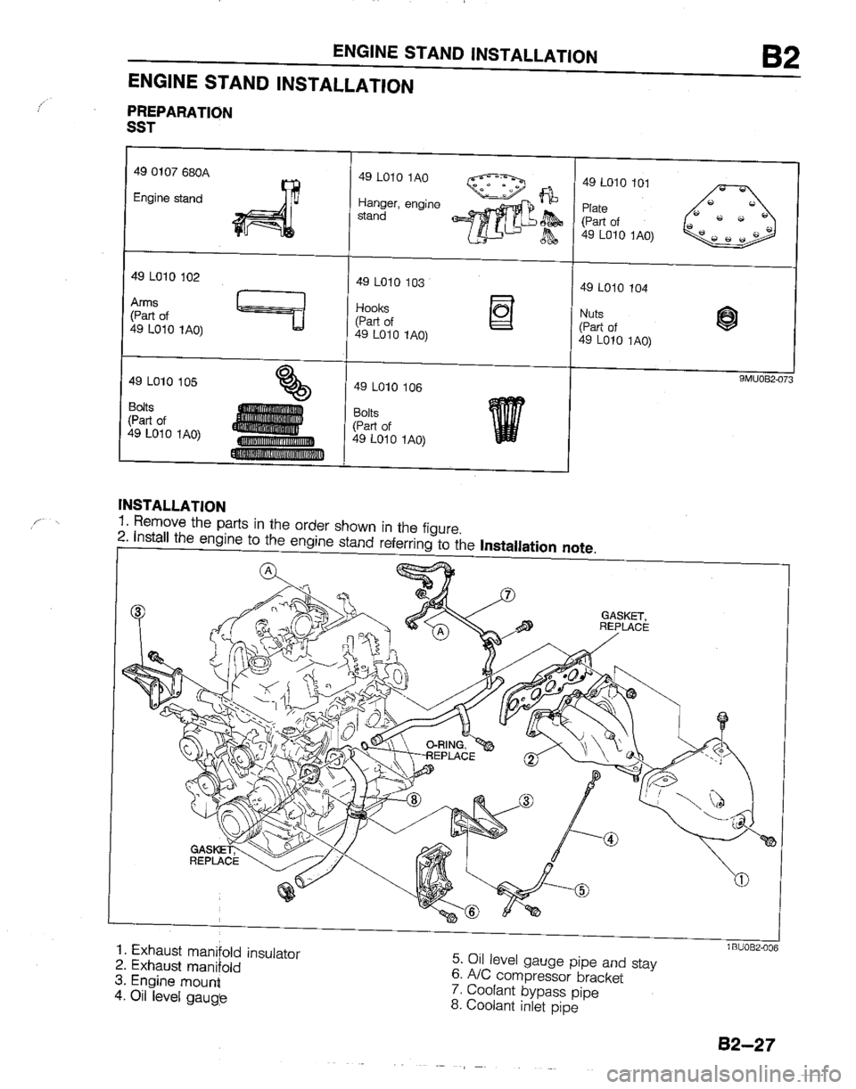 MAZDA B2200 1992  Workshop Manual 