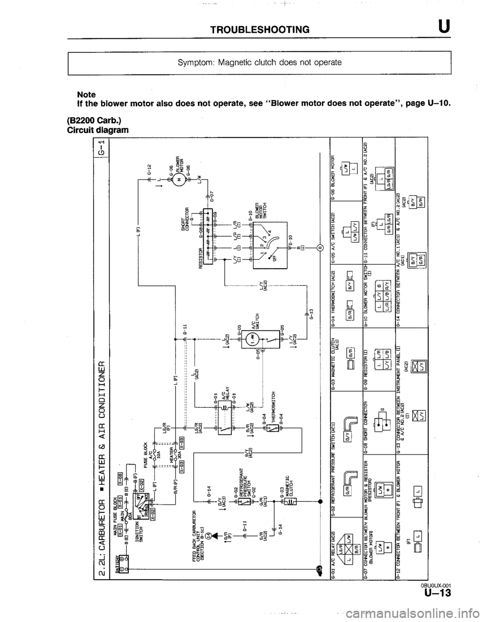 MAZDA B2200 1992  Workshop Manual 