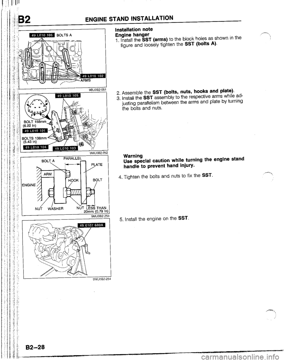 MAZDA B2200 1992  Workshop Manual 