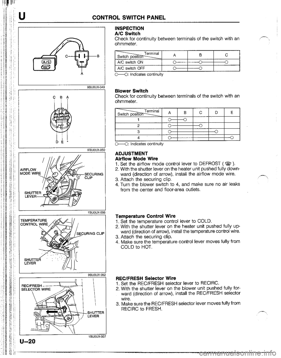 MAZDA B2200 1992  Workshop Manual 