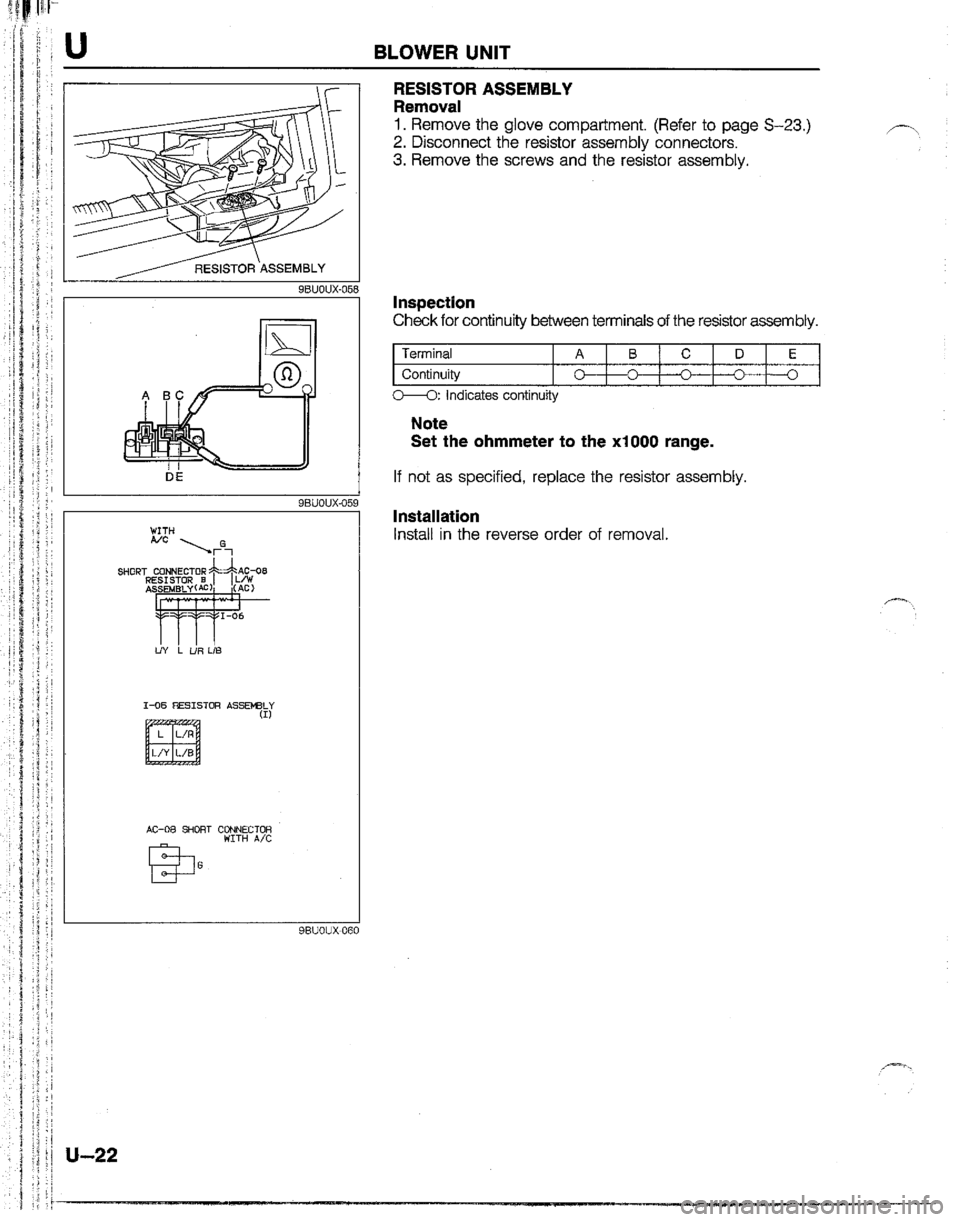 MAZDA B2200 1992  Workshop Manual 