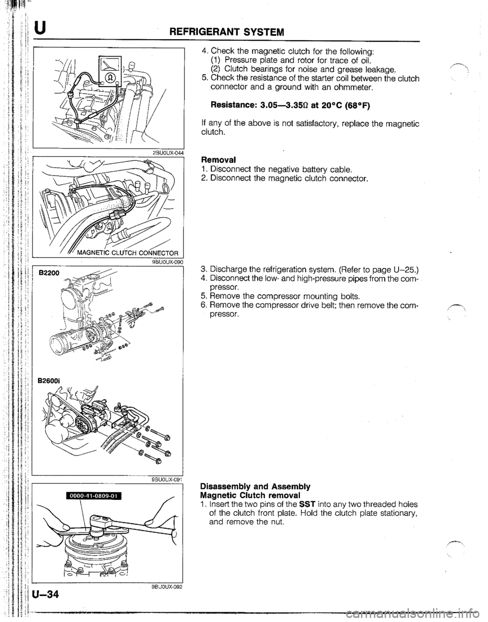 MAZDA B2200 1992  Workshop Manual 