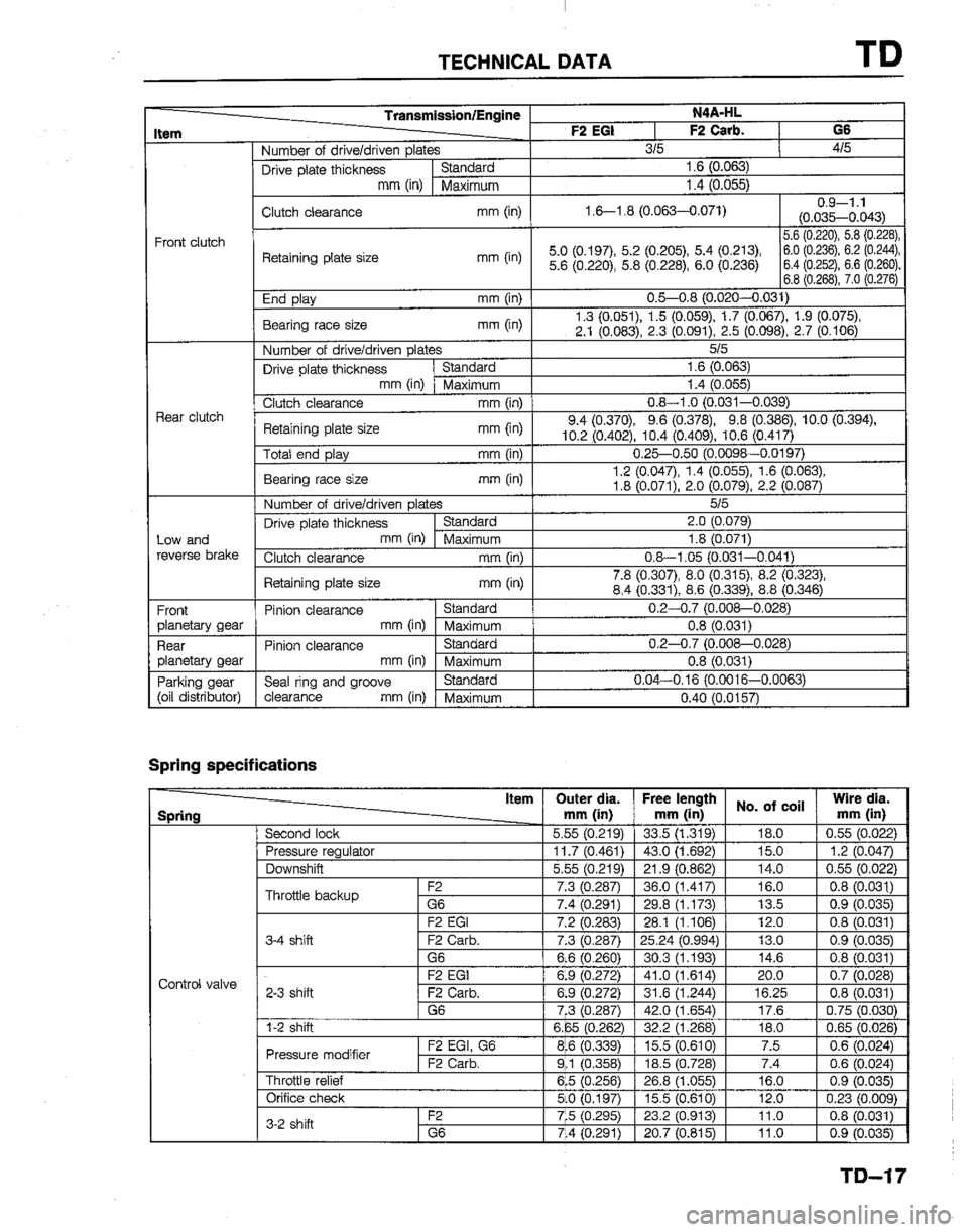MAZDA B2200 1992  Workshop Manual 