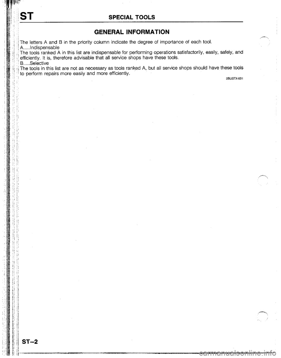 MAZDA B2200 1992  Workshop Manual 