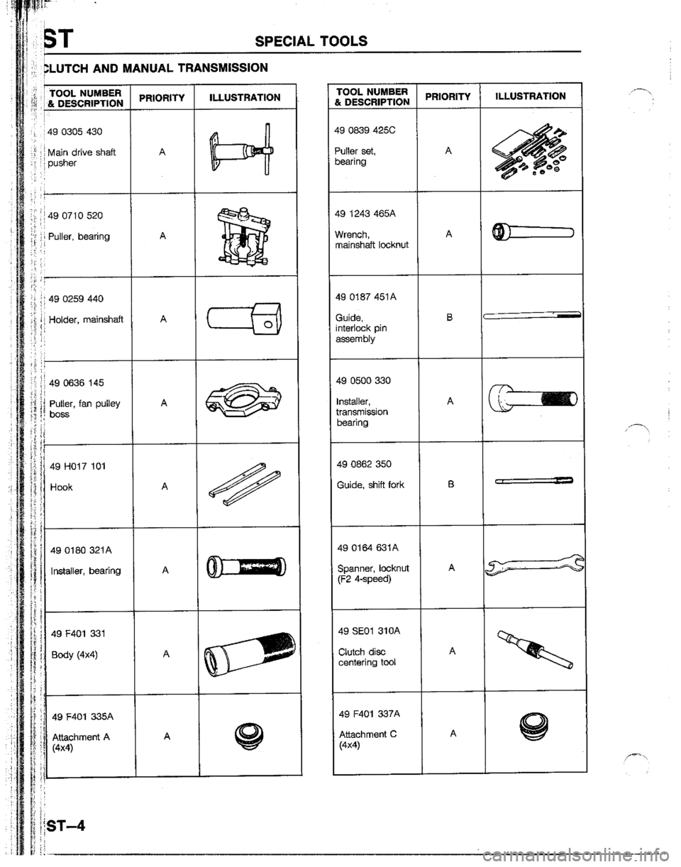 MAZDA B2200 1992  Workshop Manual 