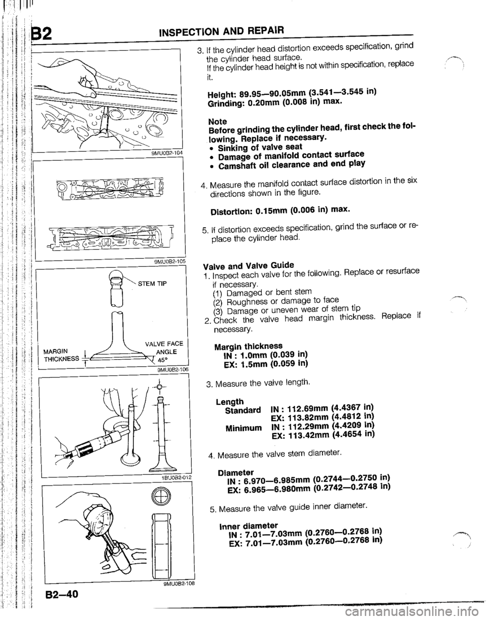 MAZDA B2200 1992  Workshop Manual 
