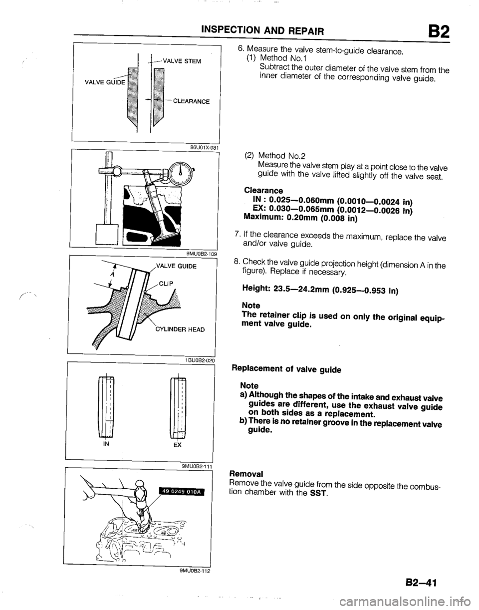 MAZDA B2200 1992  Workshop Manual 