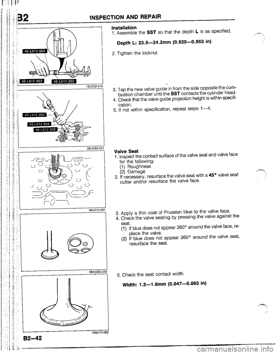 MAZDA B2200 1992  Workshop Manual 