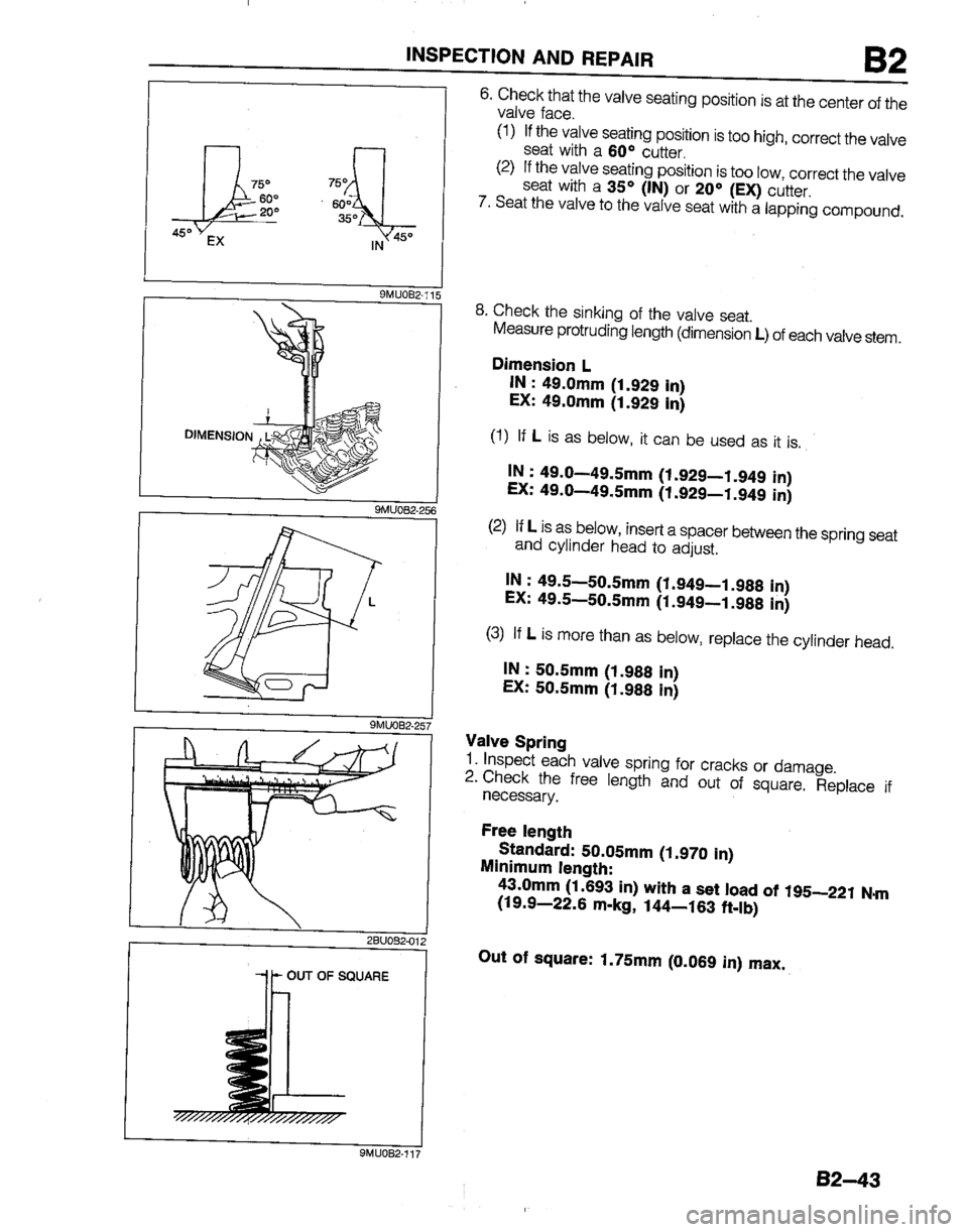 MAZDA B2200 1992  Workshop Manual 