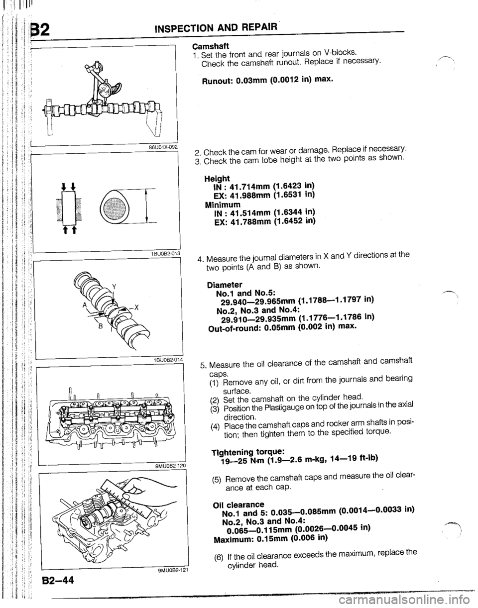 MAZDA B2200 1992  Workshop Manual 