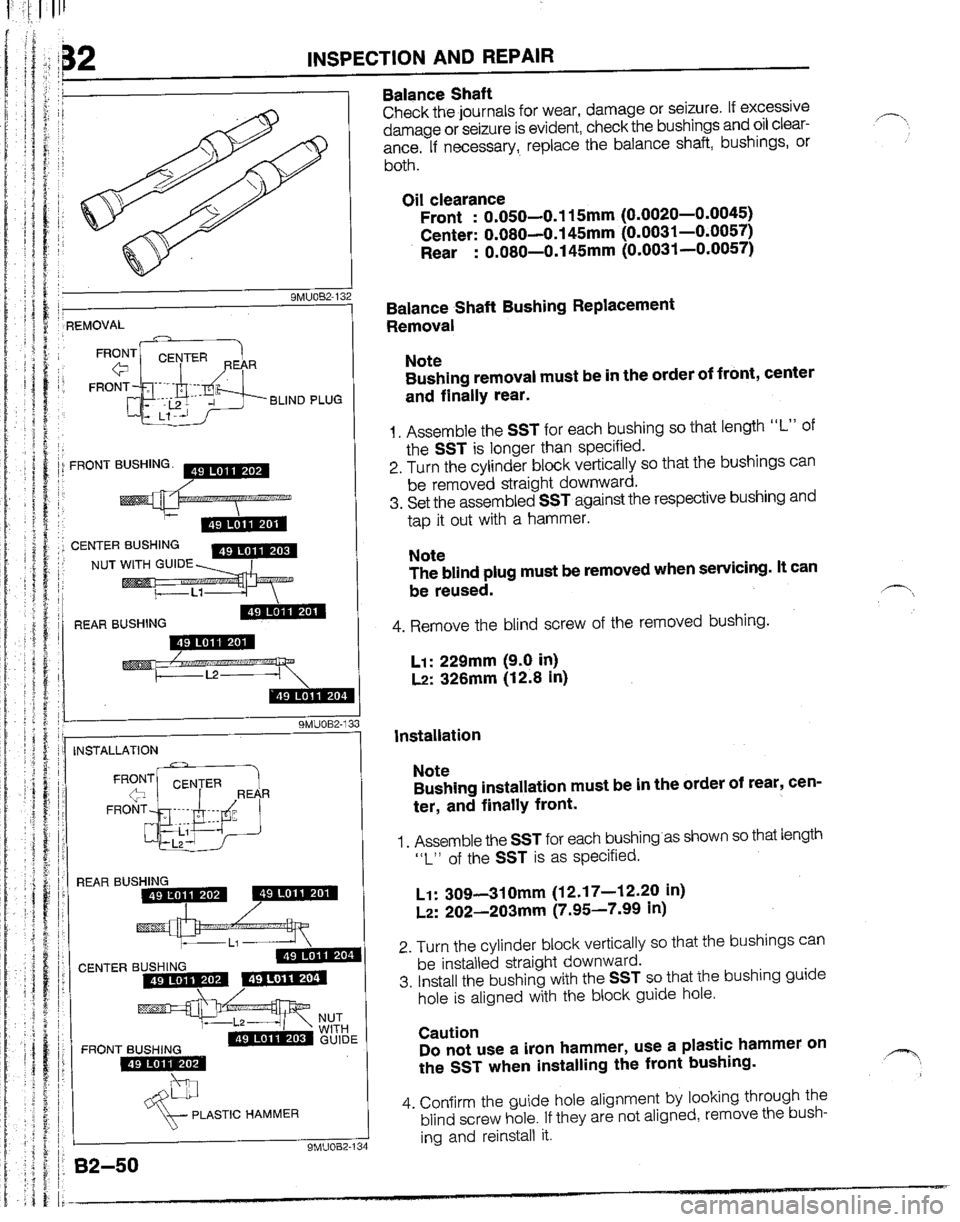MAZDA B2200 1992  Workshop Manual 