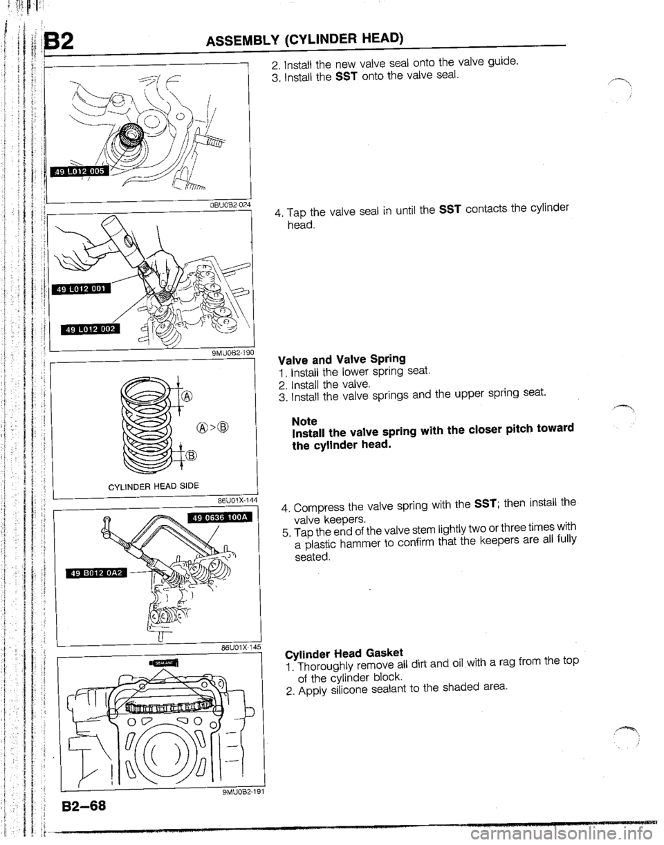 MAZDA B2200 1992  Workshop Manual 